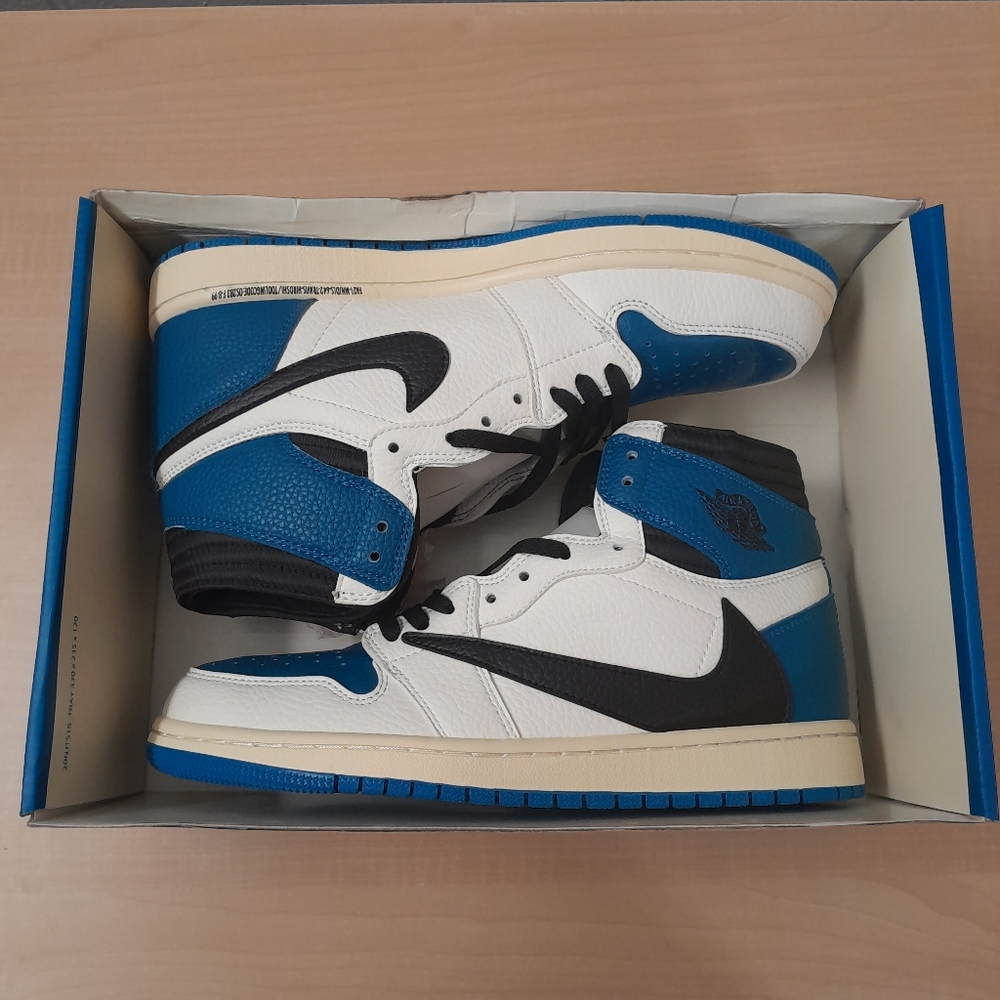 Nike Air Jordan 1 Retro High OG SP Fragment x Travis Scott - White, Blue, Black